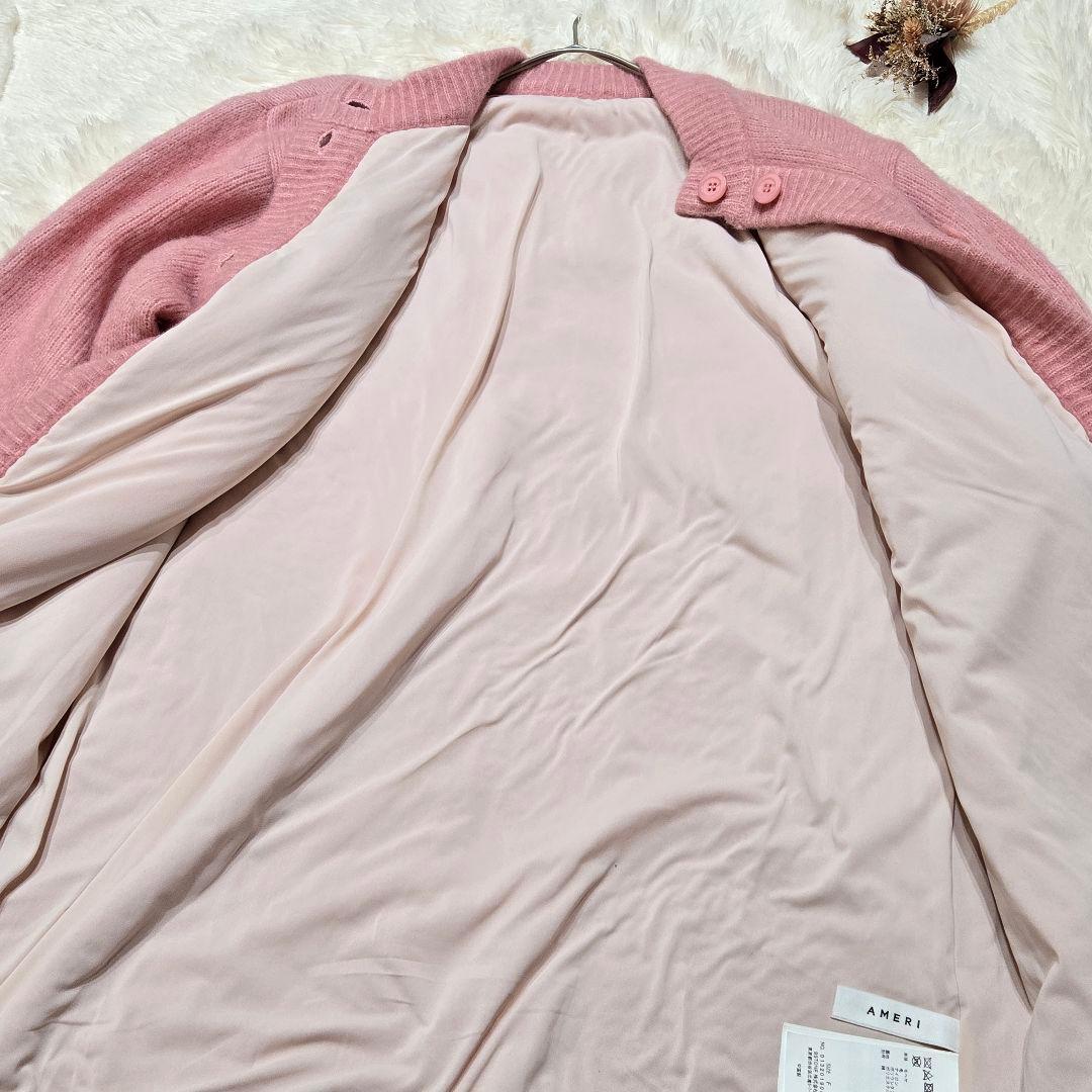 AMERI POCKET DETAIL KNIT CARDIGAN モヘヤ