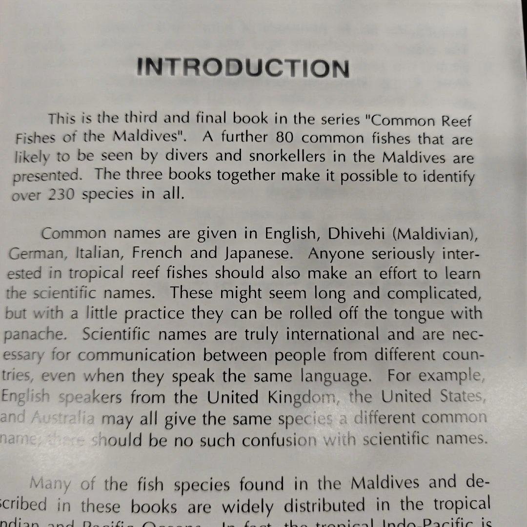 Common Reef Fishes of the Maldives 3冊揃い