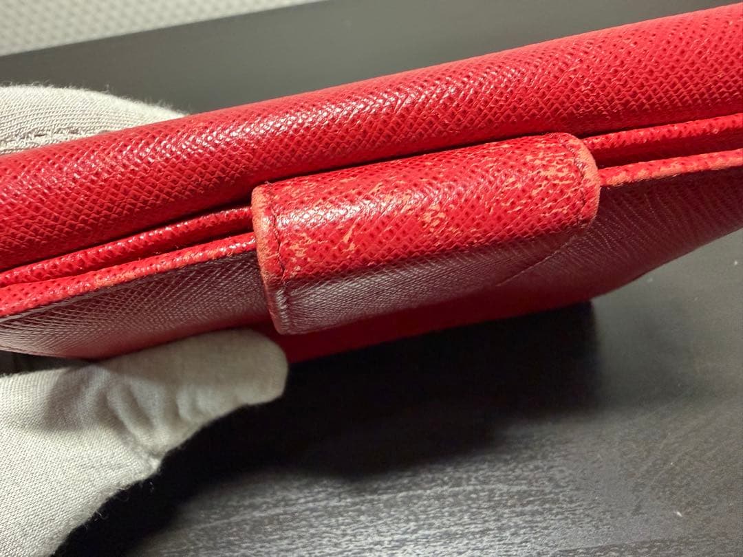 RY/1.22/8 プラダ　財布　三つ折り財布　レッド