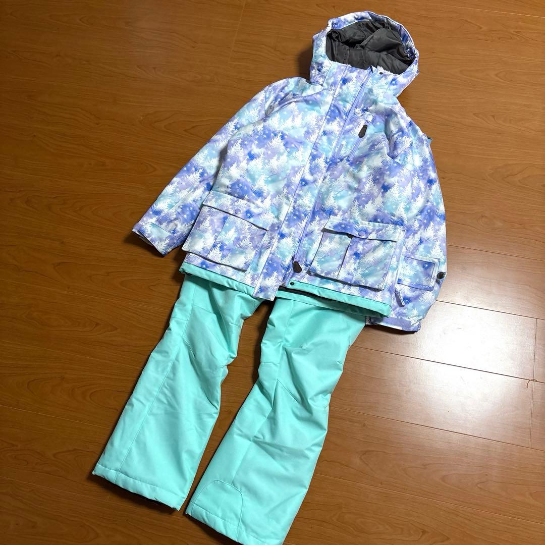 cosby キッズスキーウェア　160 女の子　パープルブルー×ミント