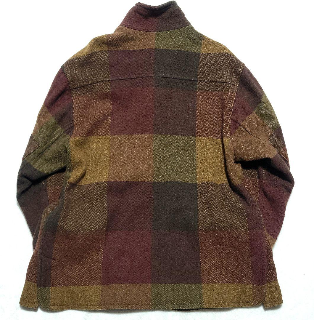 【希少 L相当】 dunhill　ウールジャケット チェック柄 エルボーパッチ