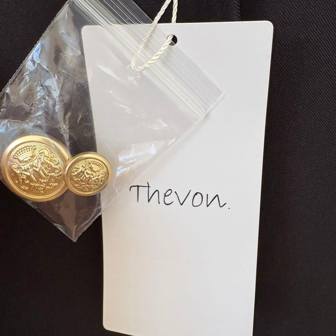 【Thevon.】タグ付きゴールドボタンテーラードジャケット チャコールグレー