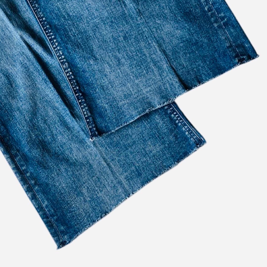 【美品】✨ヤヌーク ワイドフレアデニムパンツ インディゴ CVL 24