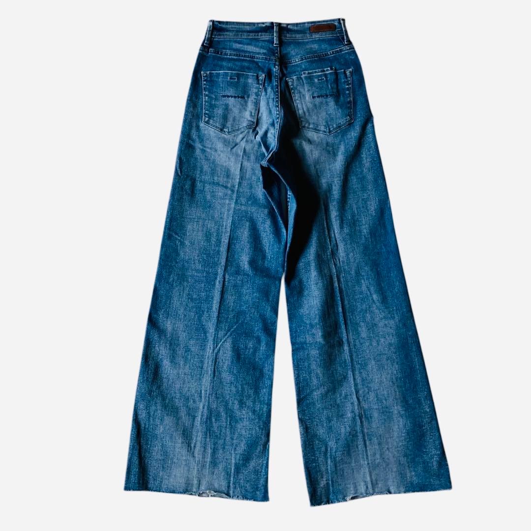 【美品】✨ヤヌーク ワイドフレアデニムパンツ インディゴ CVL 24