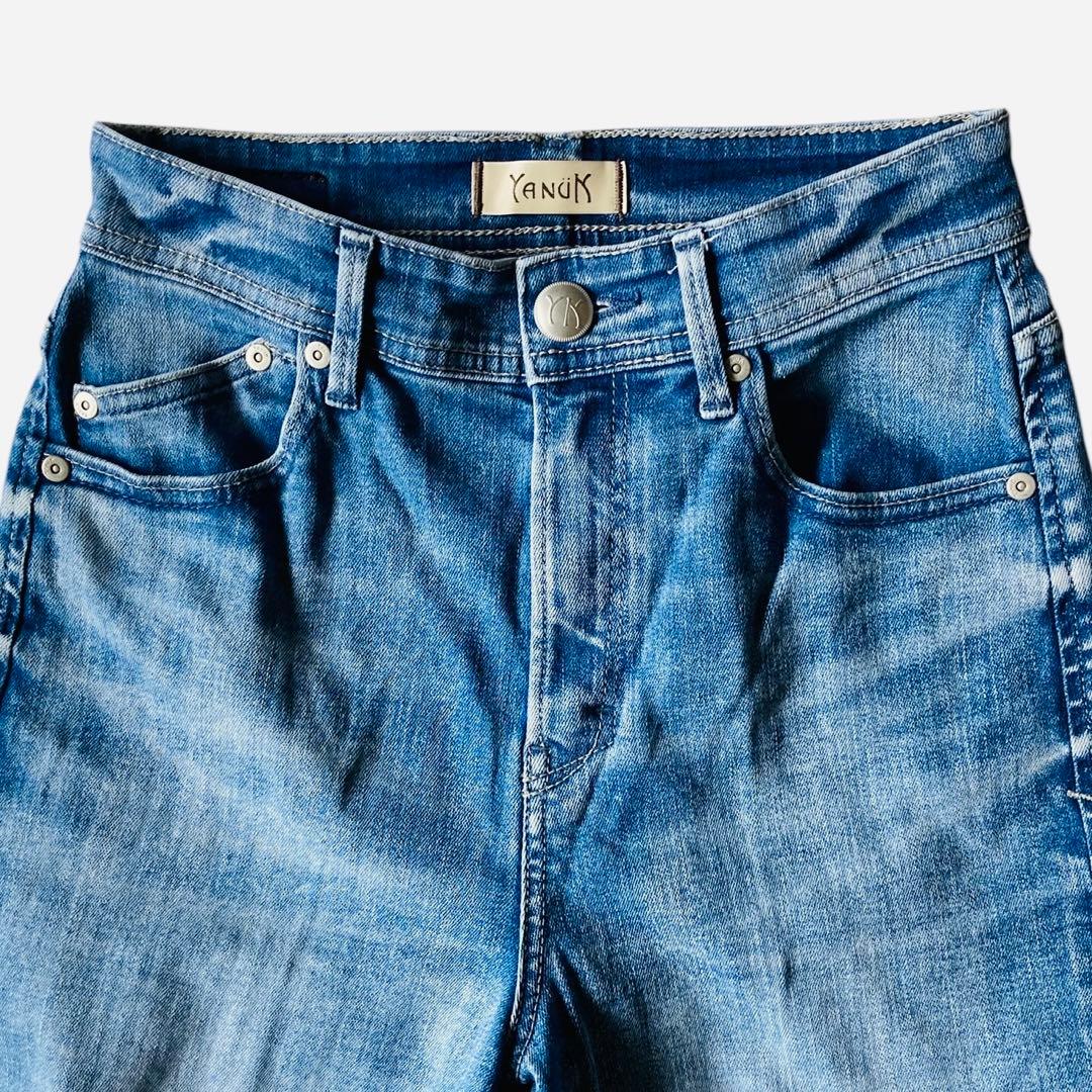 【美品】✨ヤヌーク ワイドフレアデニムパンツ インディゴ CVL 24