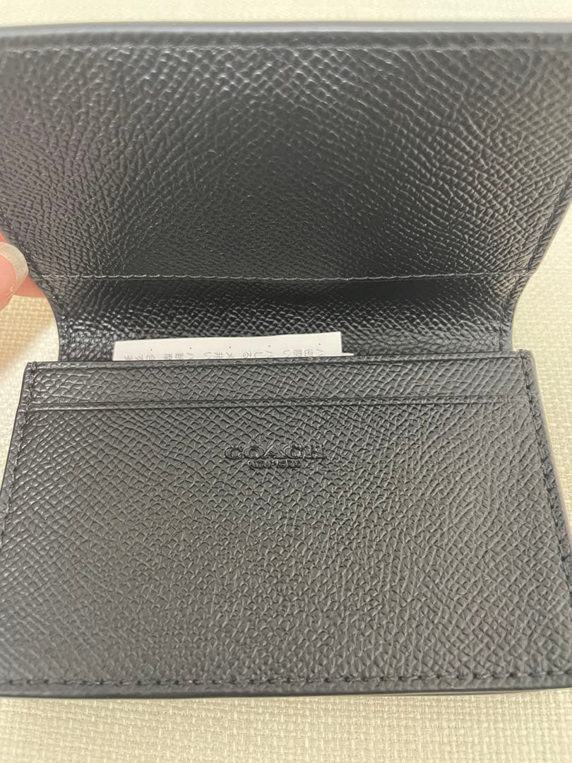 COACH ブラックレザー 名刺入れ 保存袋付き
