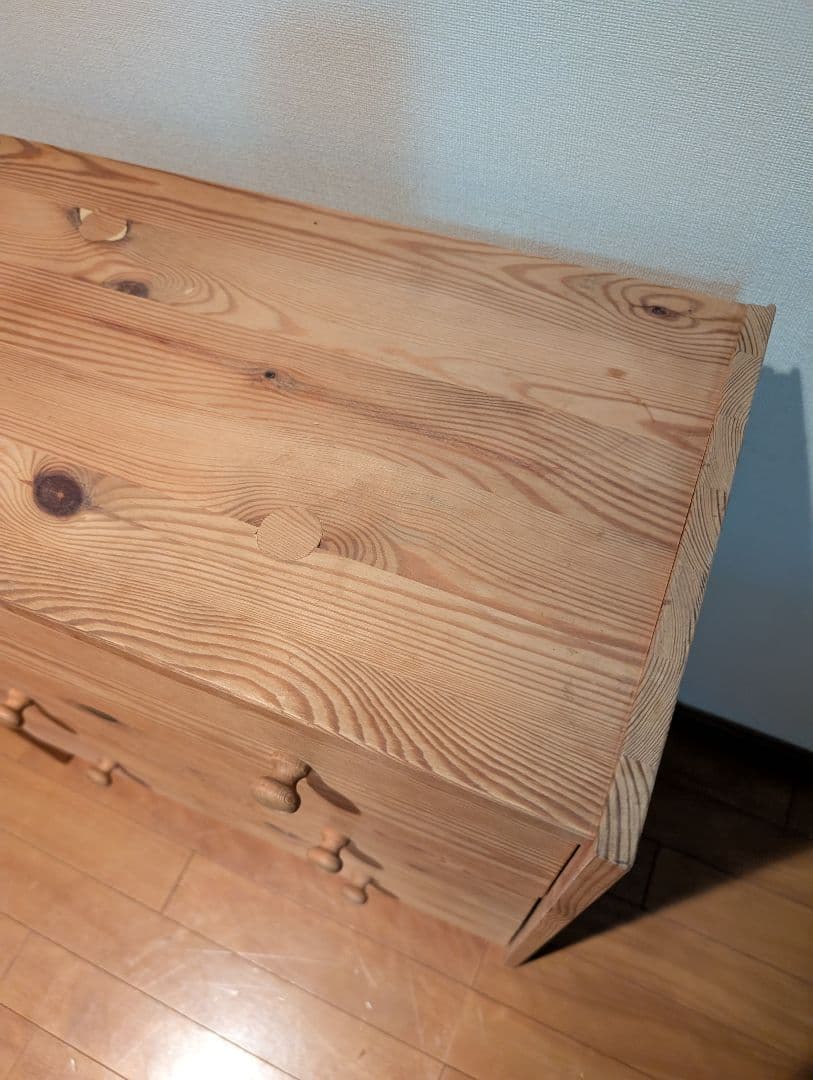 《送料込》イケア ラスト 3段チェスト タンス 無垢材 木製家具