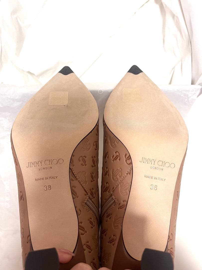【新品】JIMMY CHOO モノグラムショートブーツ ブーティ ベージュ