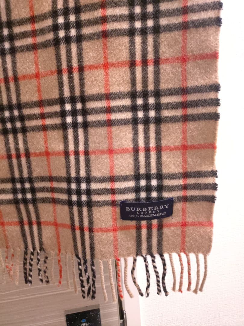美品 BURBERRY LONDON ノバチェック柄 マフラー カシミヤ100％