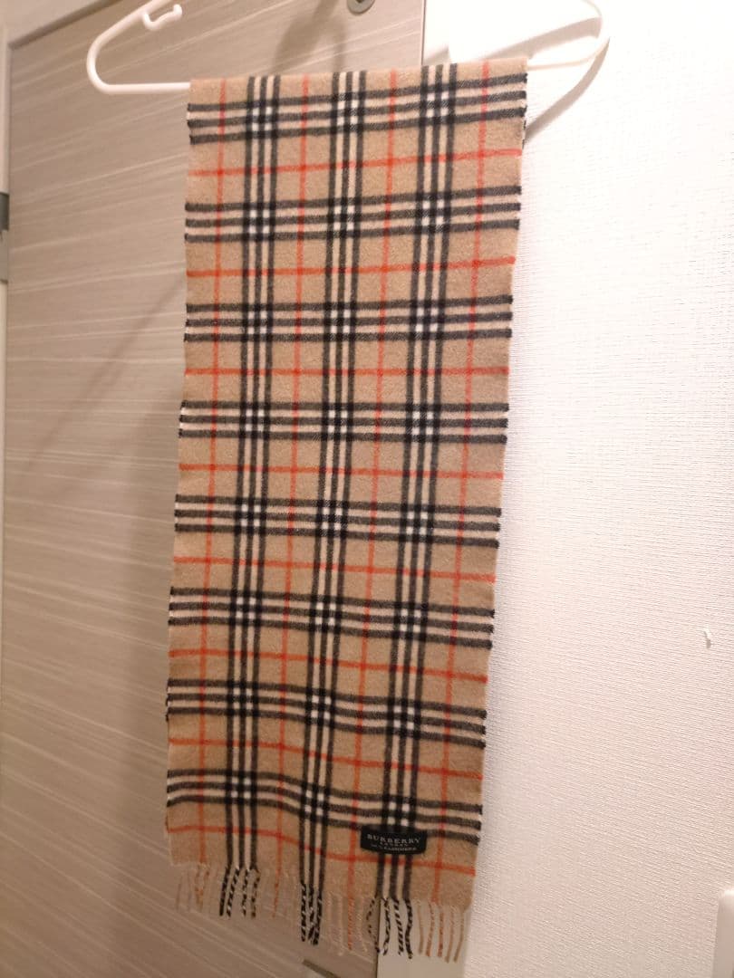 美品 BURBERRY LONDON ノバチェック柄 マフラー カシミヤ100％