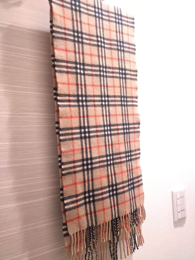美品 BURBERRY LONDON ノバチェック柄 マフラー カシミヤ100％