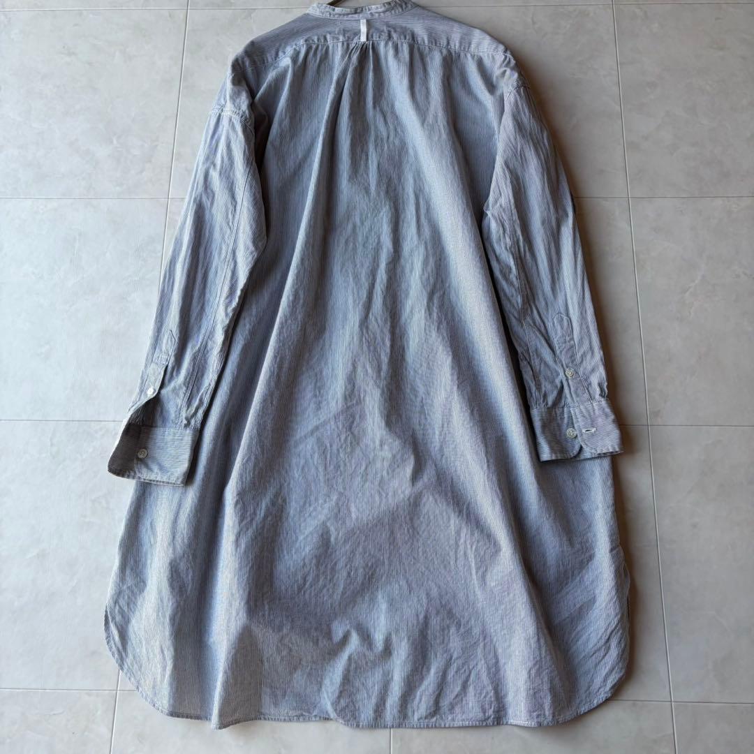 美品✨ZUCCa 贅沢ボタニカル刺繍 ストライプ ロングシャツワンピース M