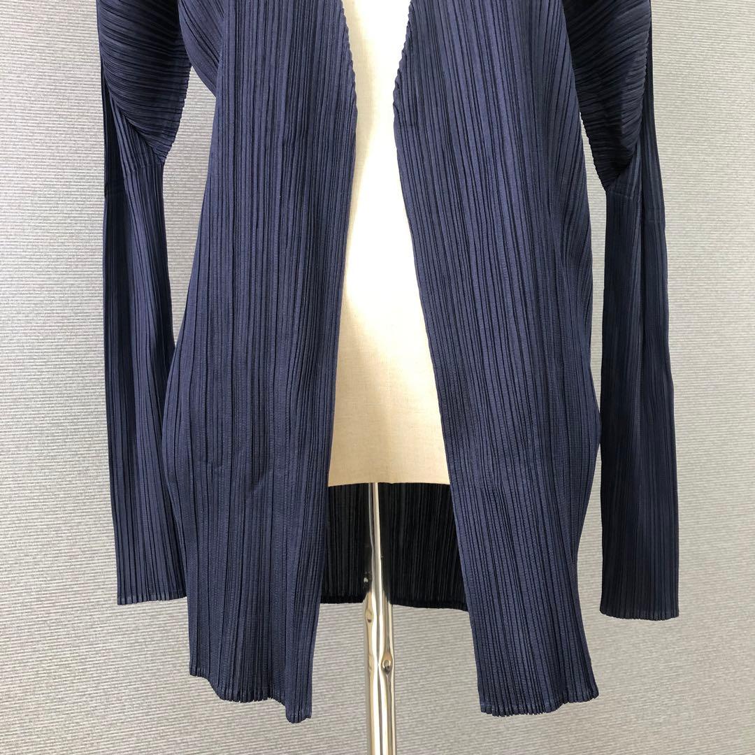 PLEATS PLEASE 長袖カーディガン 3 ネイビー