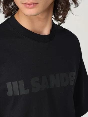 25AW【新品】JIL SANDER ジルサンダー ロゴ コットンTシャツ 黒L