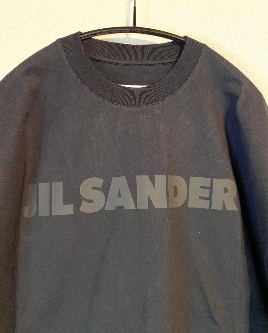 25AW【新品】JIL SANDER ジルサンダー ロゴ コットンTシャツ 黒L