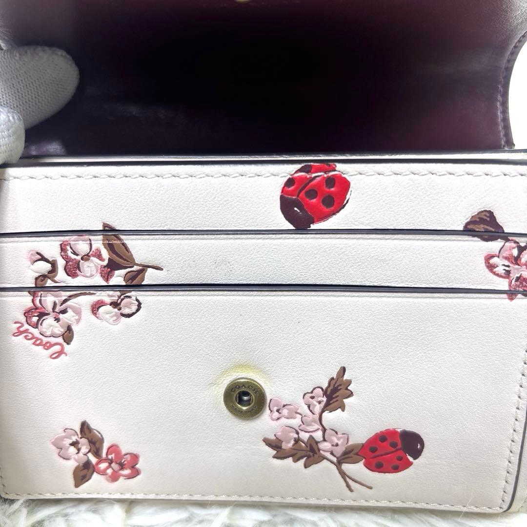 [未使用級] COACH コーチ　二つ折り　コンパクトウォレット　てんとう虫