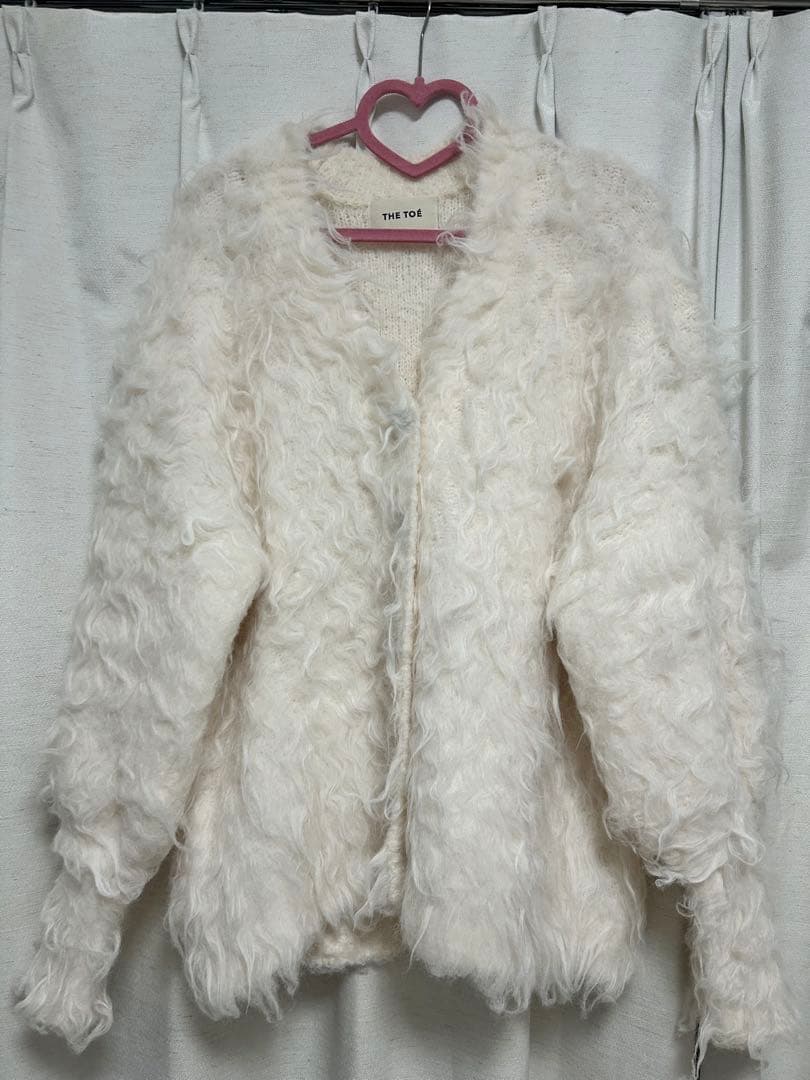 トップス THETOE Pigalle Shaggy Cardigan WHITE
