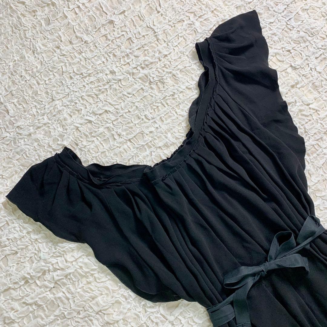 美品　PRADA プラダ　リボン　フレアワンピース　ワンピース　ドレス