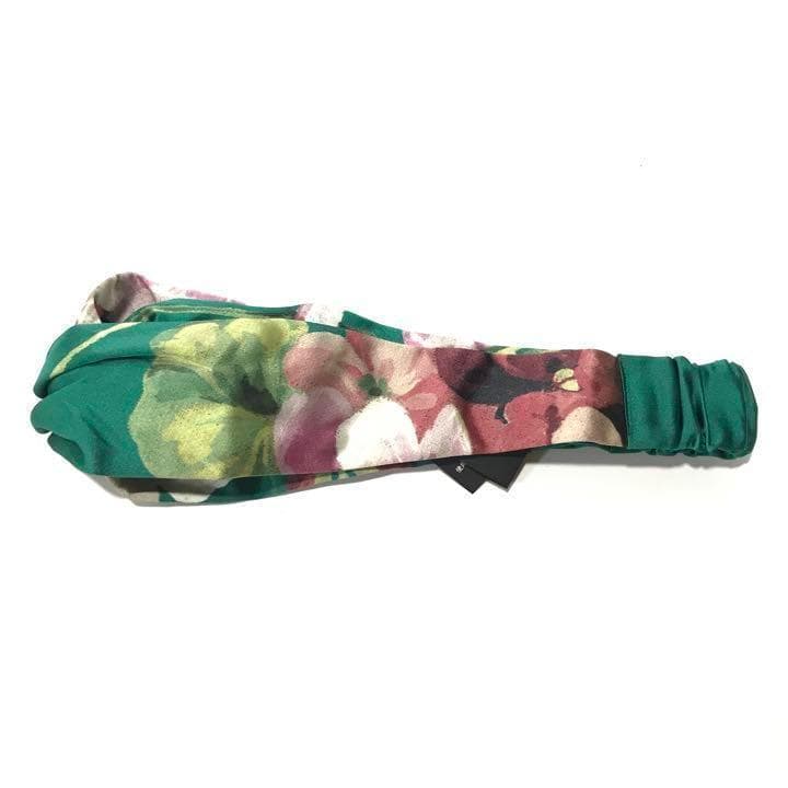 美品 GUCCI グッチ ヘアバンド ターバン 花柄 緑 ヘアアクセサリー