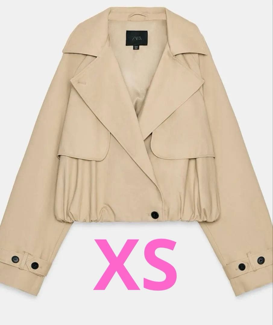 【新品】ZARA ショートバルーントレンチコート　XS