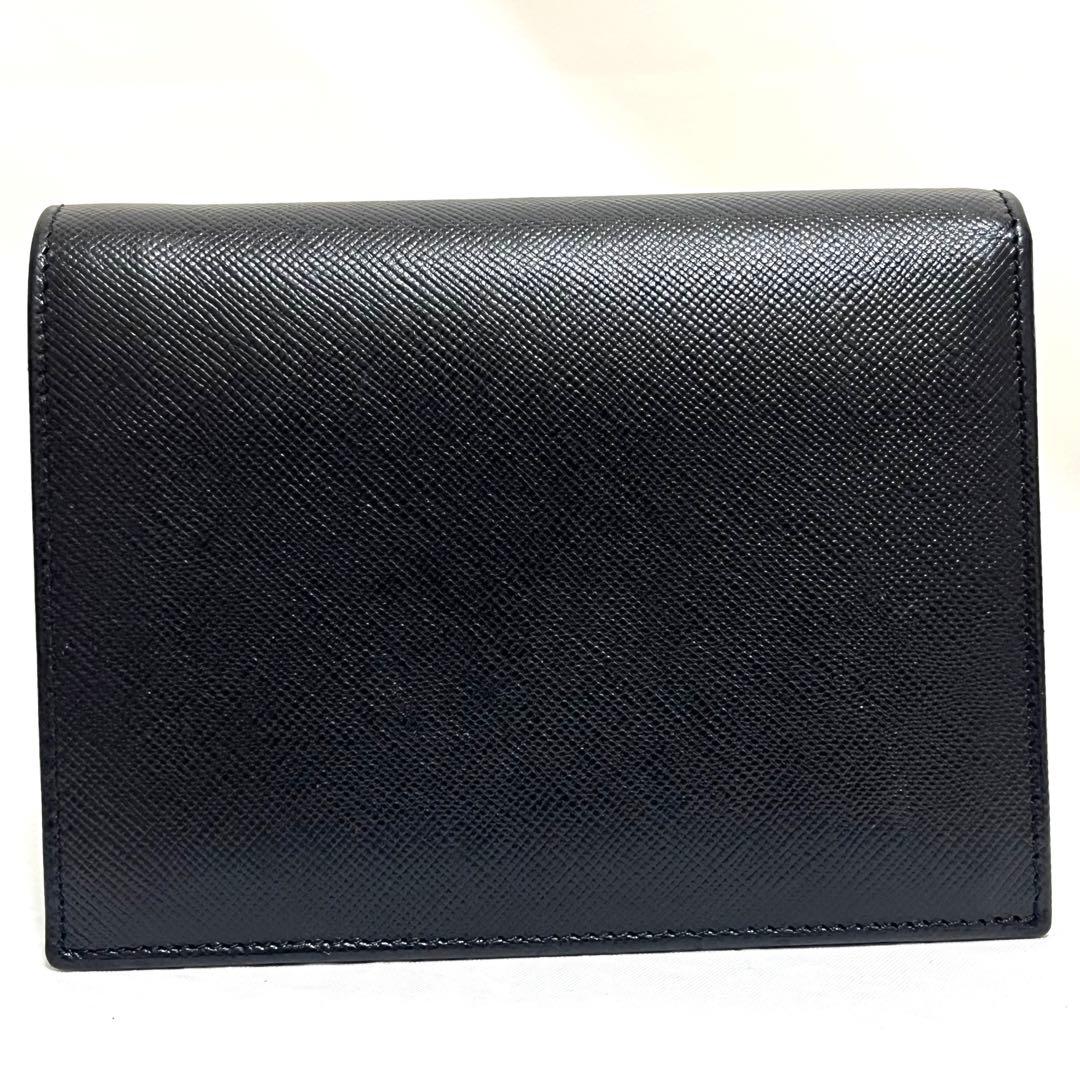 【あ】【美品】PRADA プラダ サフィアーノレザー 二つ折り財布