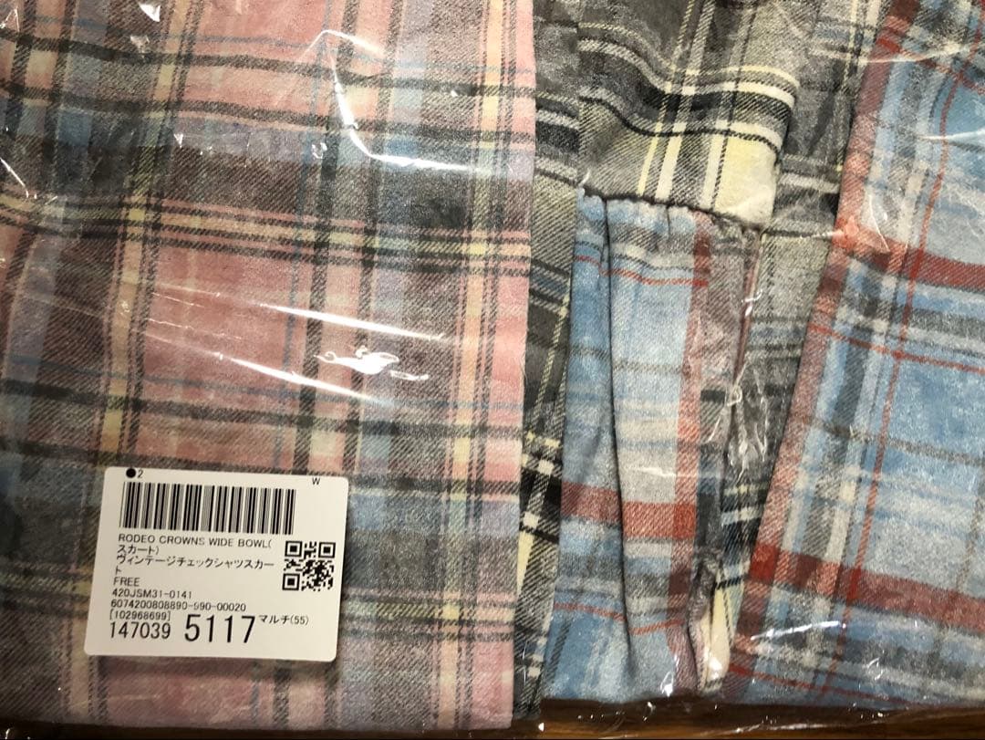 新品未使用　ヴィンテージチェックシャツスカート