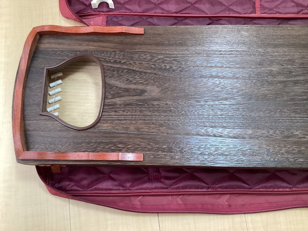 短筝 127cm 13弦　箏柱、ケース付き