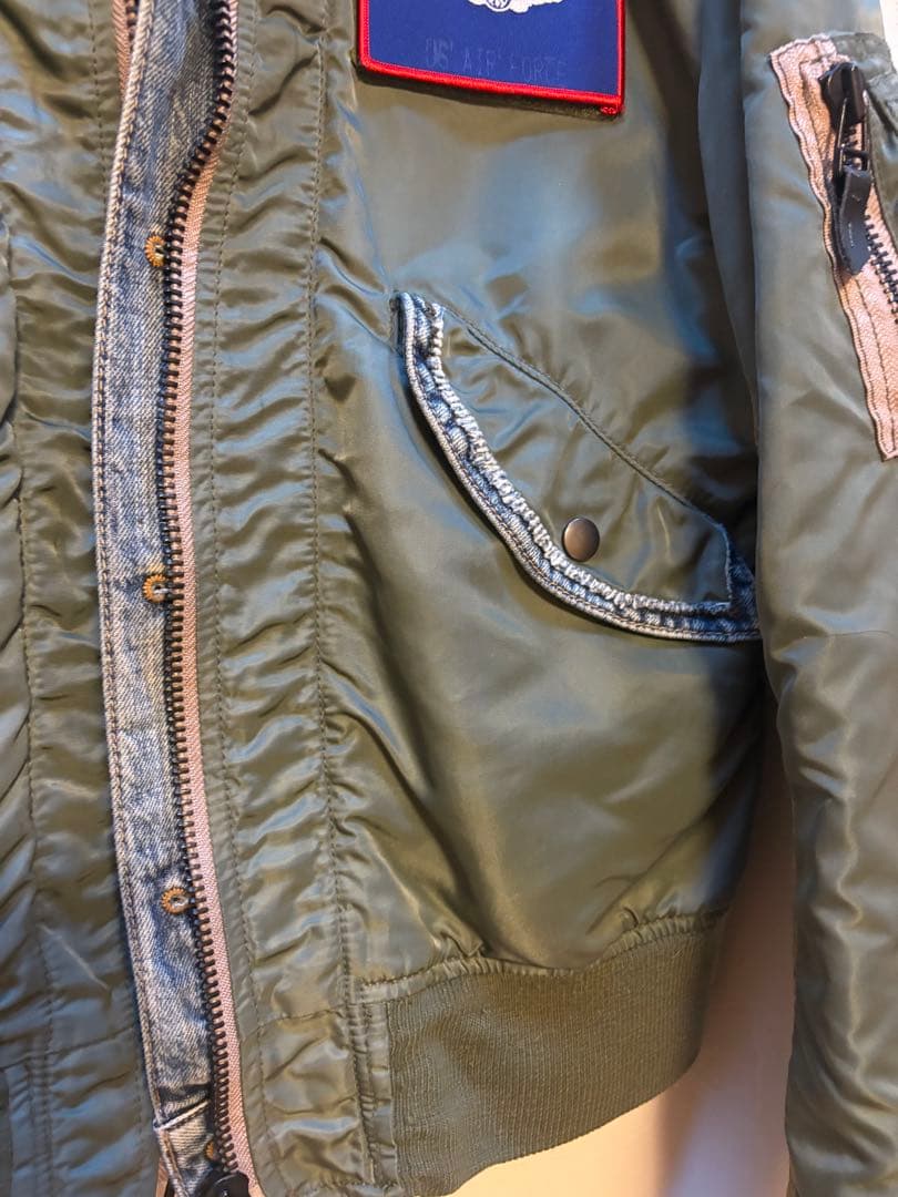 希少レアAVIREX MA-1フライトジャケットデニムドッキングカスタム