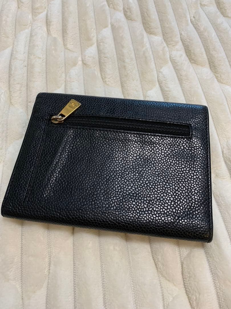 【美品】CHANEL シャネル・黒レザー 三つ折り財布