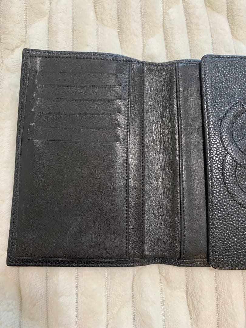 【美品】CHANEL シャネル・黒レザー 三つ折り財布