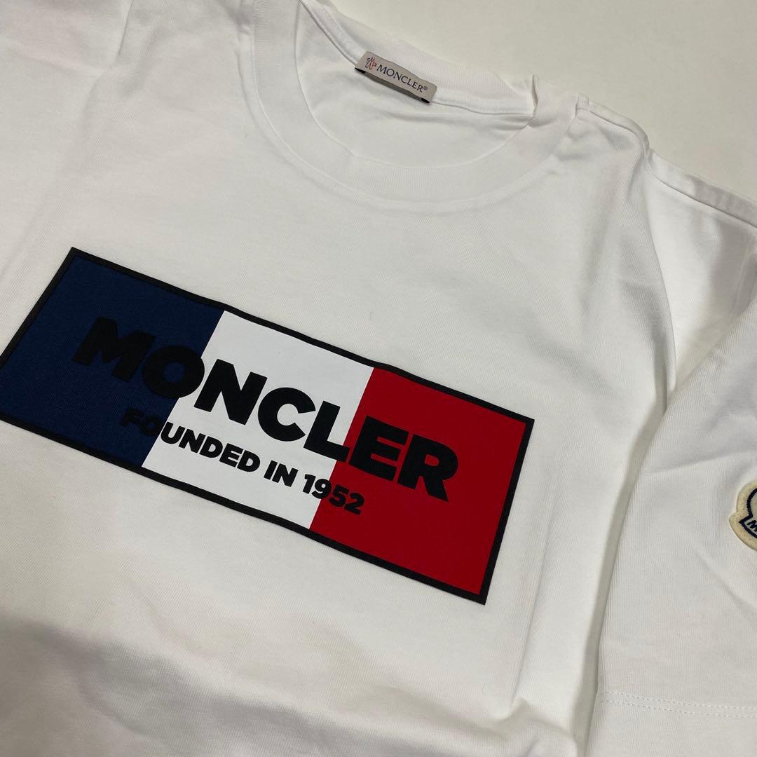 MONCLER ロゴ Tシャツ ホワイト　Lサイズクリーニング済み