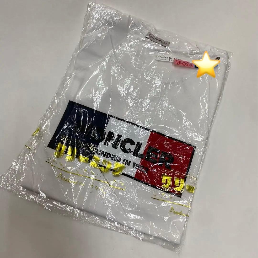 MONCLER ロゴ Tシャツ ホワイト　Lサイズクリーニング済み