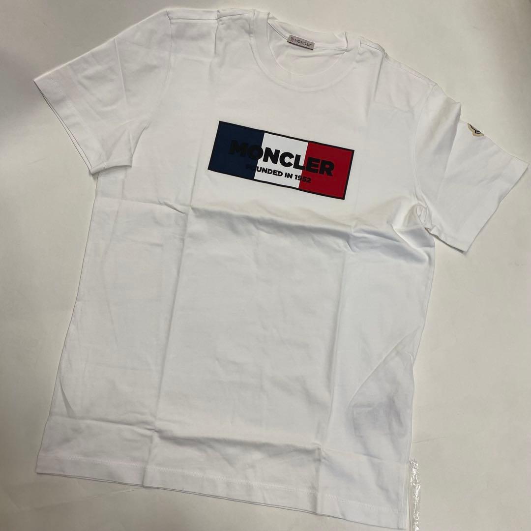MONCLER ロゴ Tシャツ ホワイト　Lサイズクリーニング済み