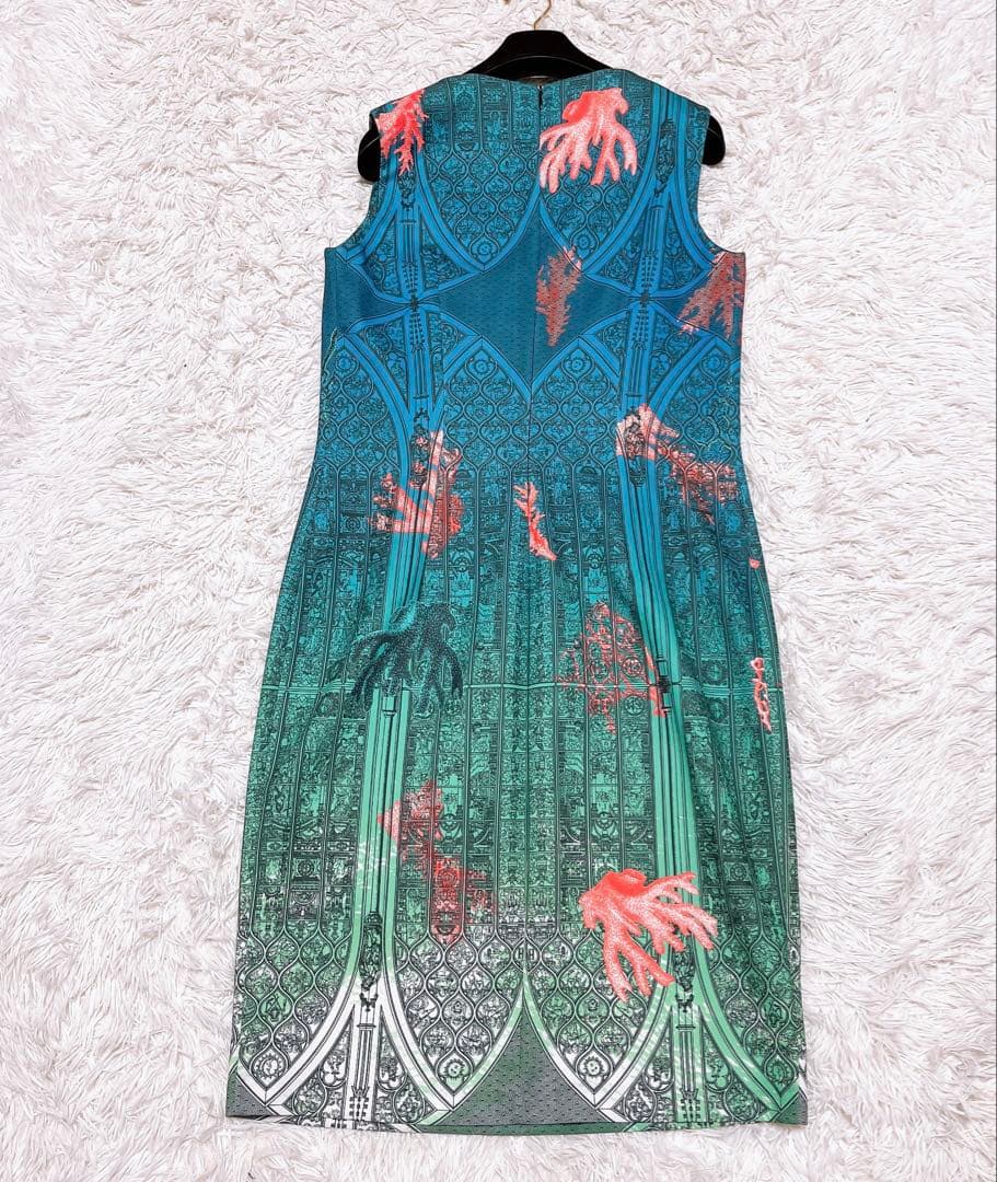 新品 piccione piccione ノースリーブ ワンピース 珊瑚 グラデ