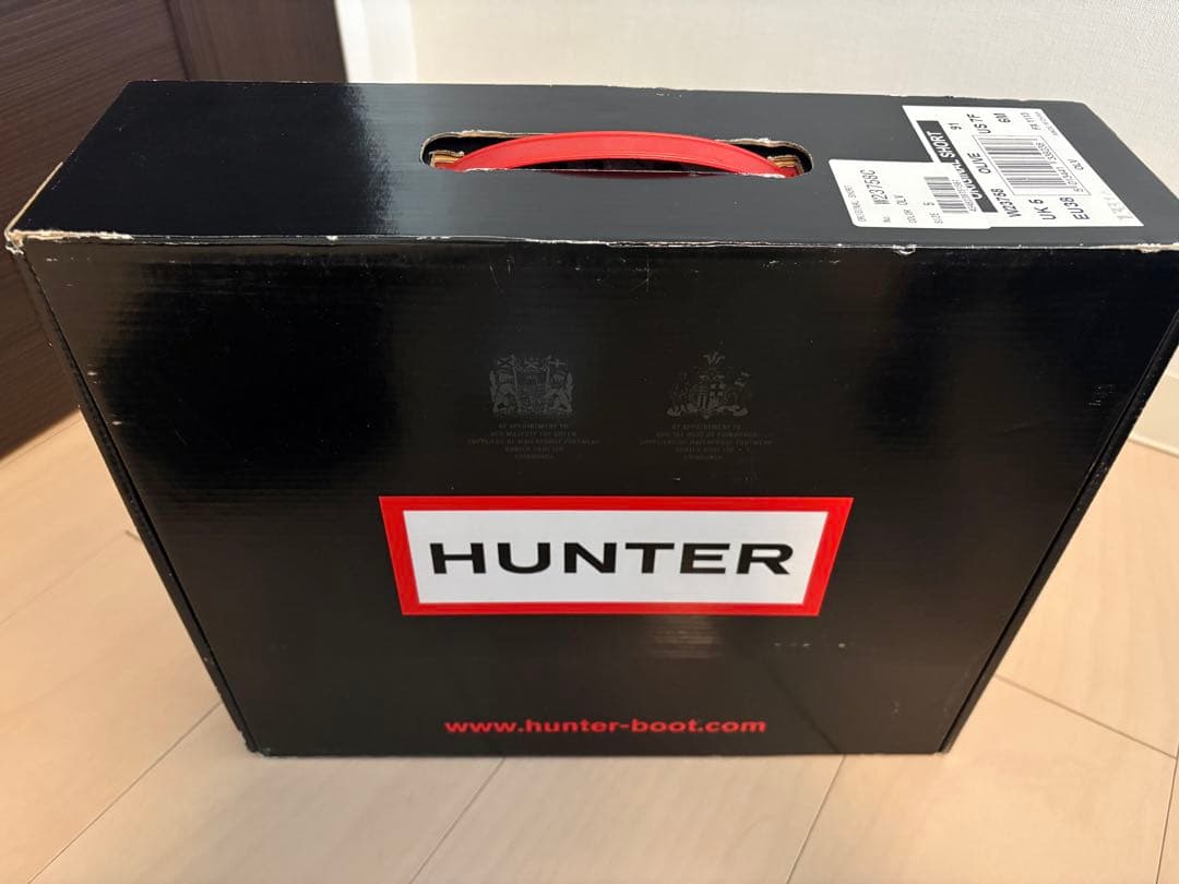 Hunter レインブーツ　オリジナルショート カーキ　長靴　インナーソックス付