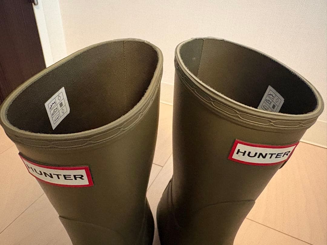 Hunter レインブーツ　オリジナルショート カーキ　長靴　インナーソックス付