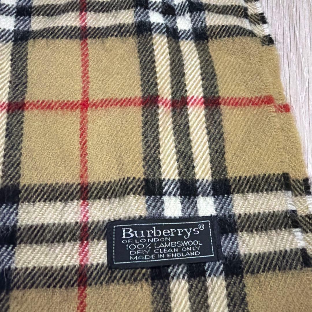 美品　Burberrys バーバリー　チェック柄マフラー 100%ラムウール