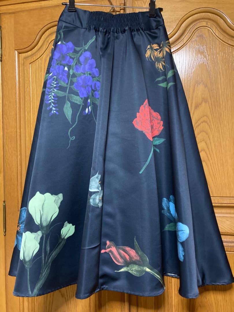 Ameri VINTAGE AMANDA FLARE SKIRT ブラック