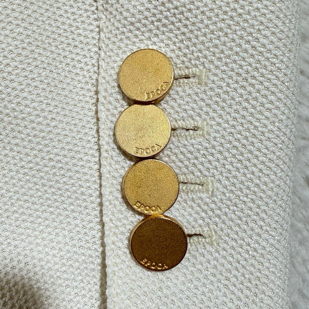 美品 エポカ ペーパーブレンドクロス ダブルブレスト ジャケット 金ボタン
