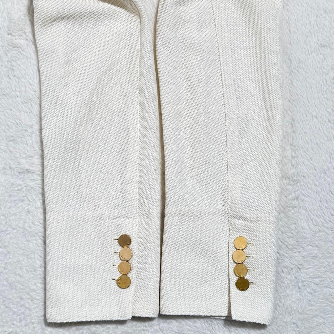 美品 エポカ ペーパーブレンドクロス ダブルブレスト ジャケット 金ボタン