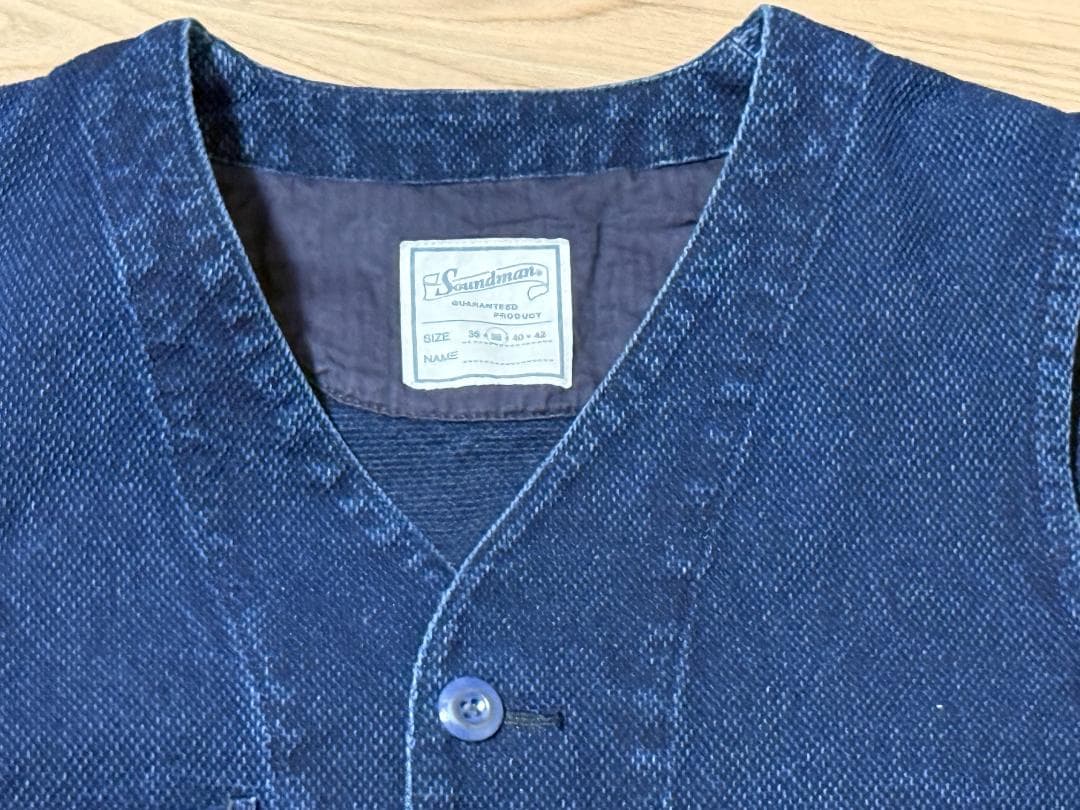 刺し子 インディゴベスト Soundman MARSY