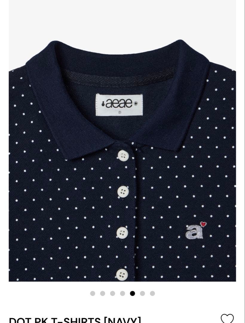 aeae ドット PK Tシャツ ネイビー