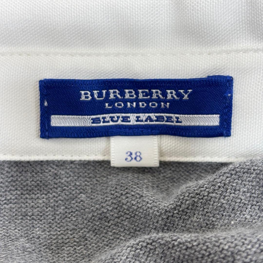 BURBERRY BLUE LABEL グレー M ポロシャツ ネクタイ付き