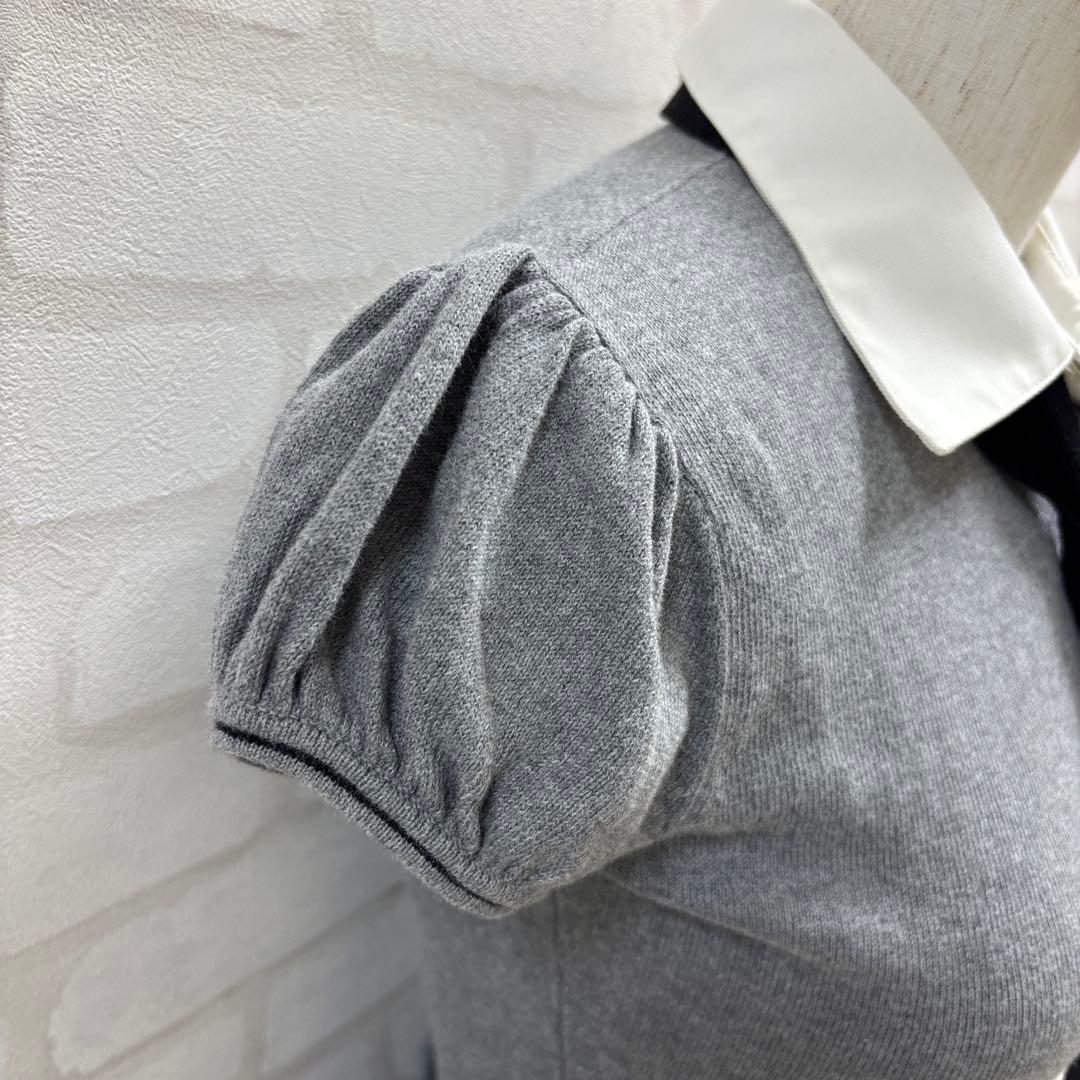 BURBERRY BLUE LABEL グレー M ポロシャツ ネクタイ付き