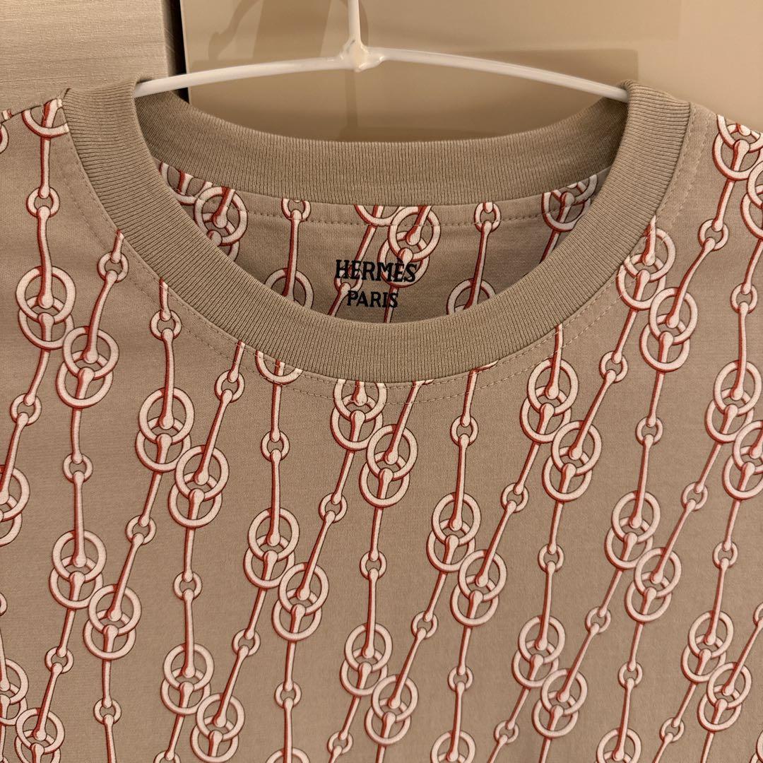 HERMESエルメスTシャツ　ベージュ　クリケティス34 美品