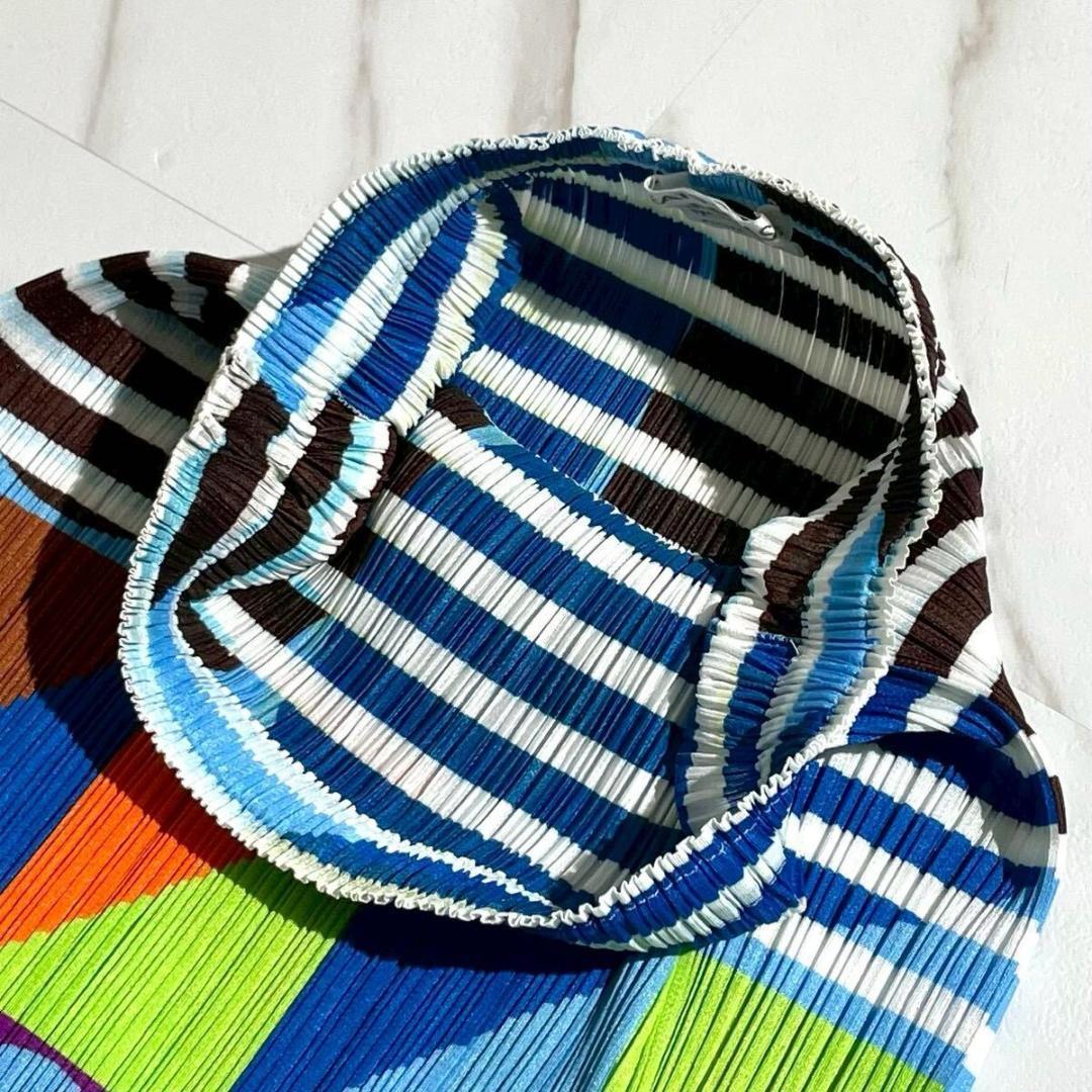 極美品✨PLEATS PLEASE 幾何学模様 総柄 プリーツロングスカート