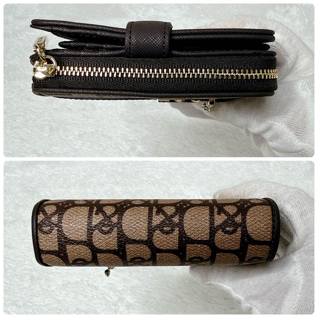極美品✨ ピンキー＆ダイアン パドロック Ｌ字ファスナー 二つ折り財布 ブラウン