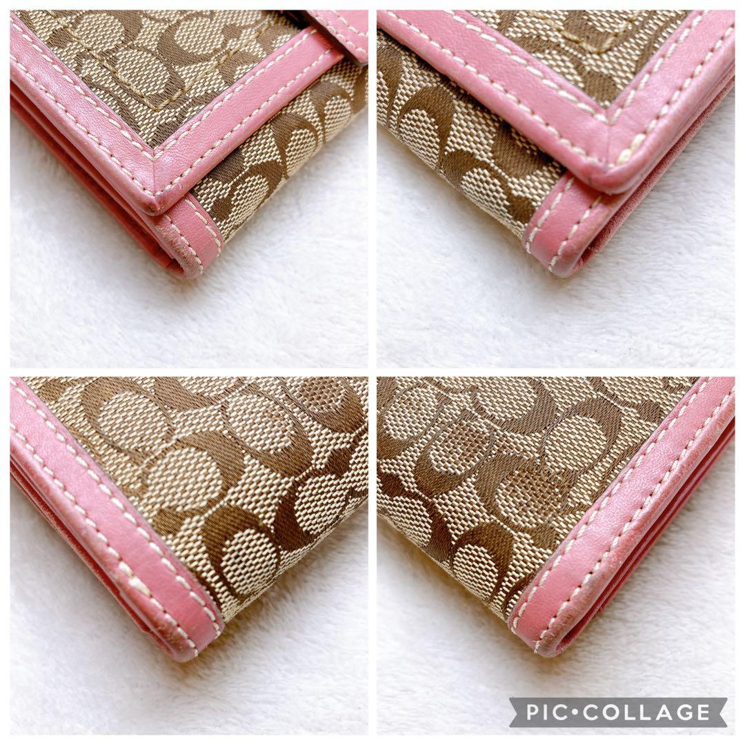 小物 Coach Soho Signature Flap Wallet Pink y2