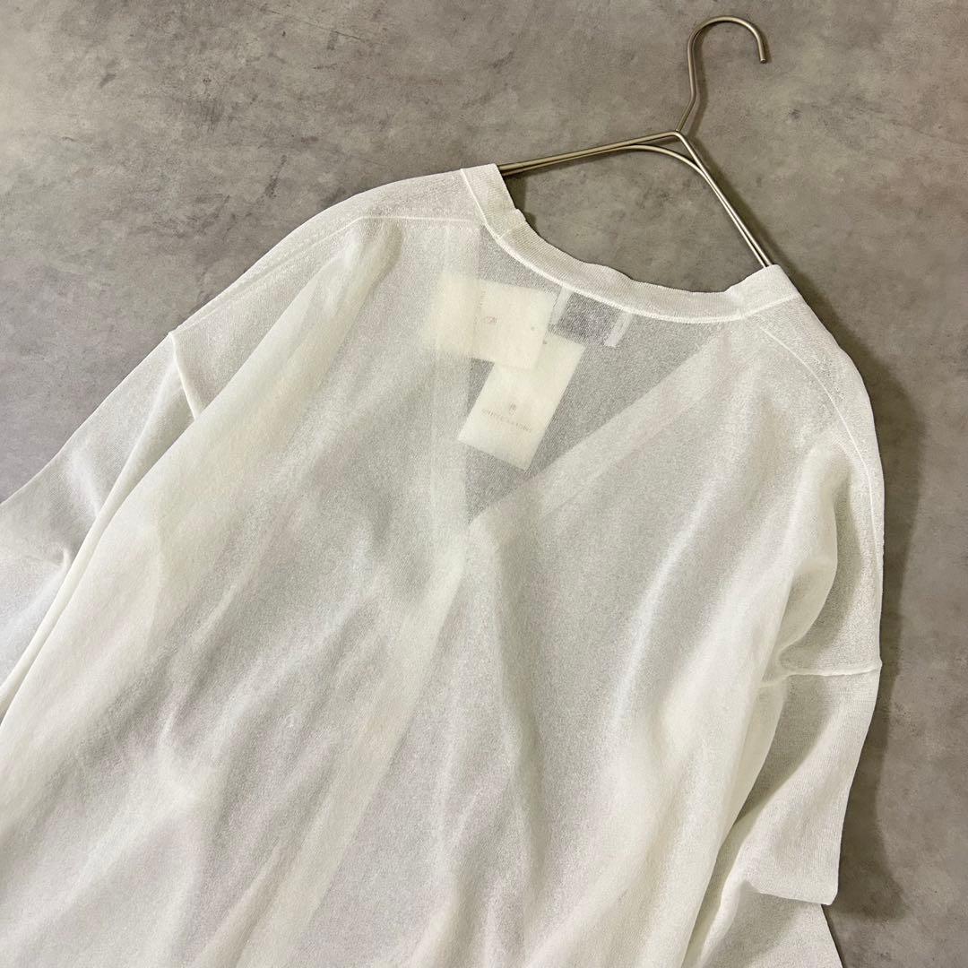 【UNITED ARROWS】新品タグ付 シアーカーディガン ホワイト M〜L