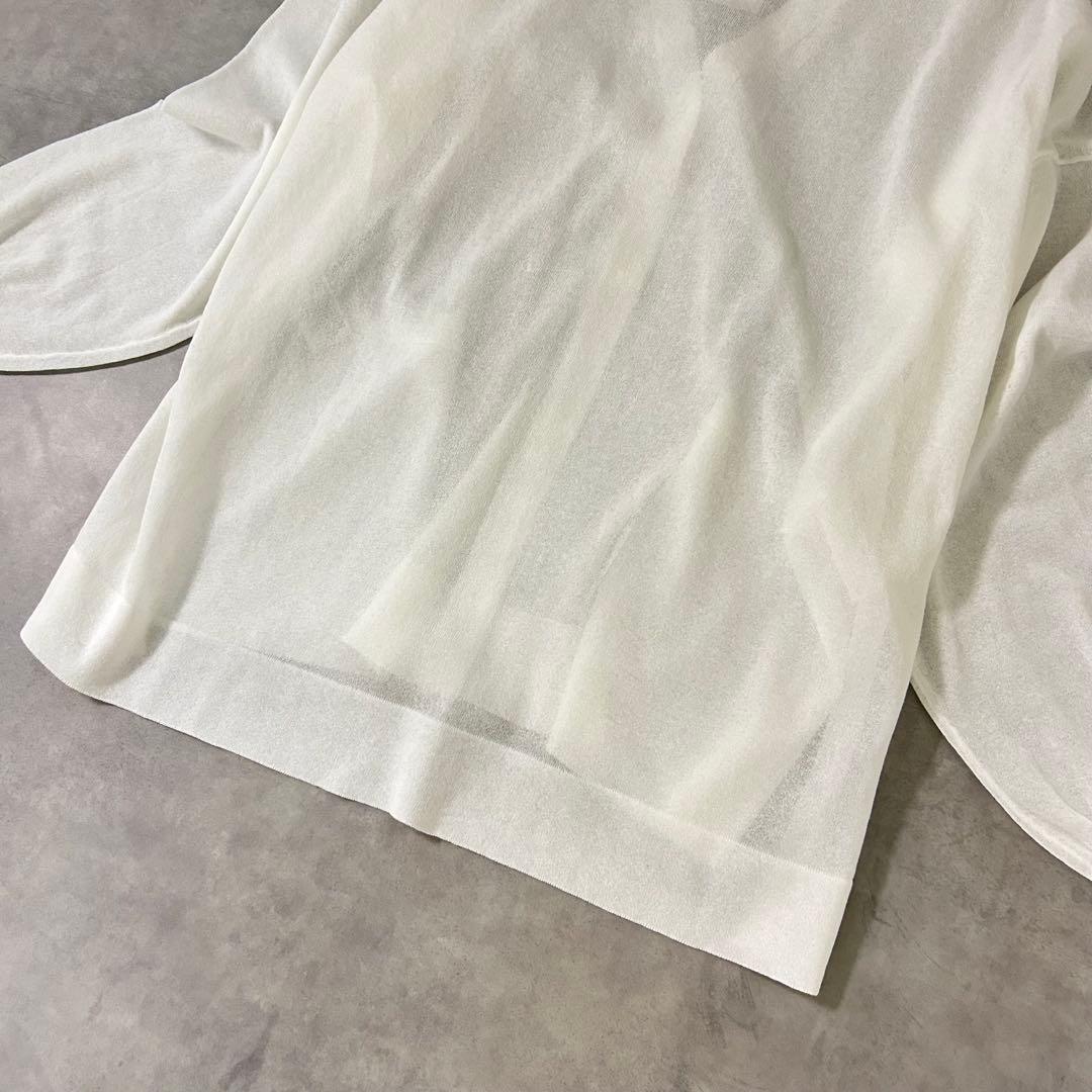 【UNITED ARROWS】新品タグ付 シアーカーディガン ホワイト M〜L